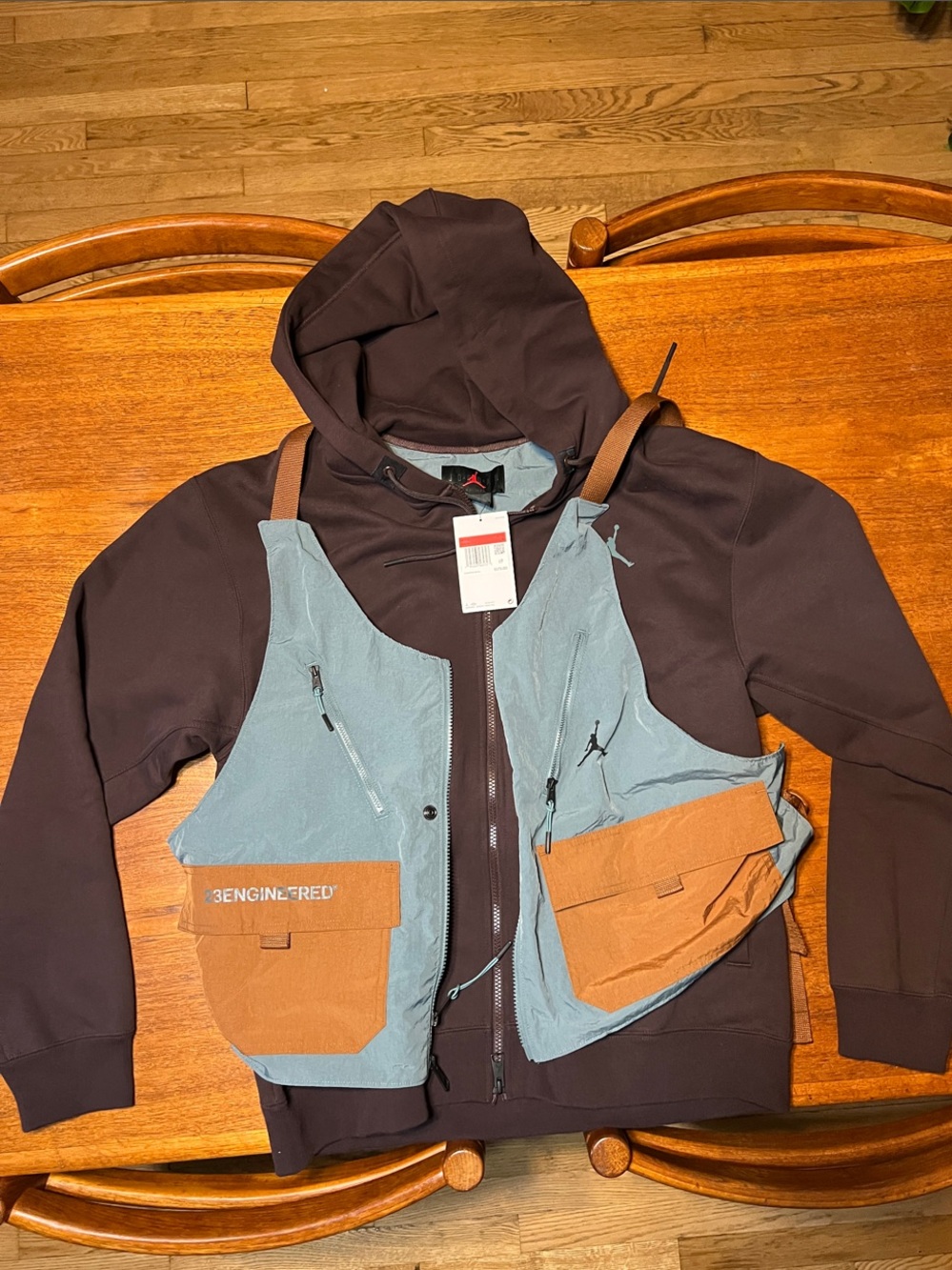 Jordan Light Blue and Tan Utility Vest
